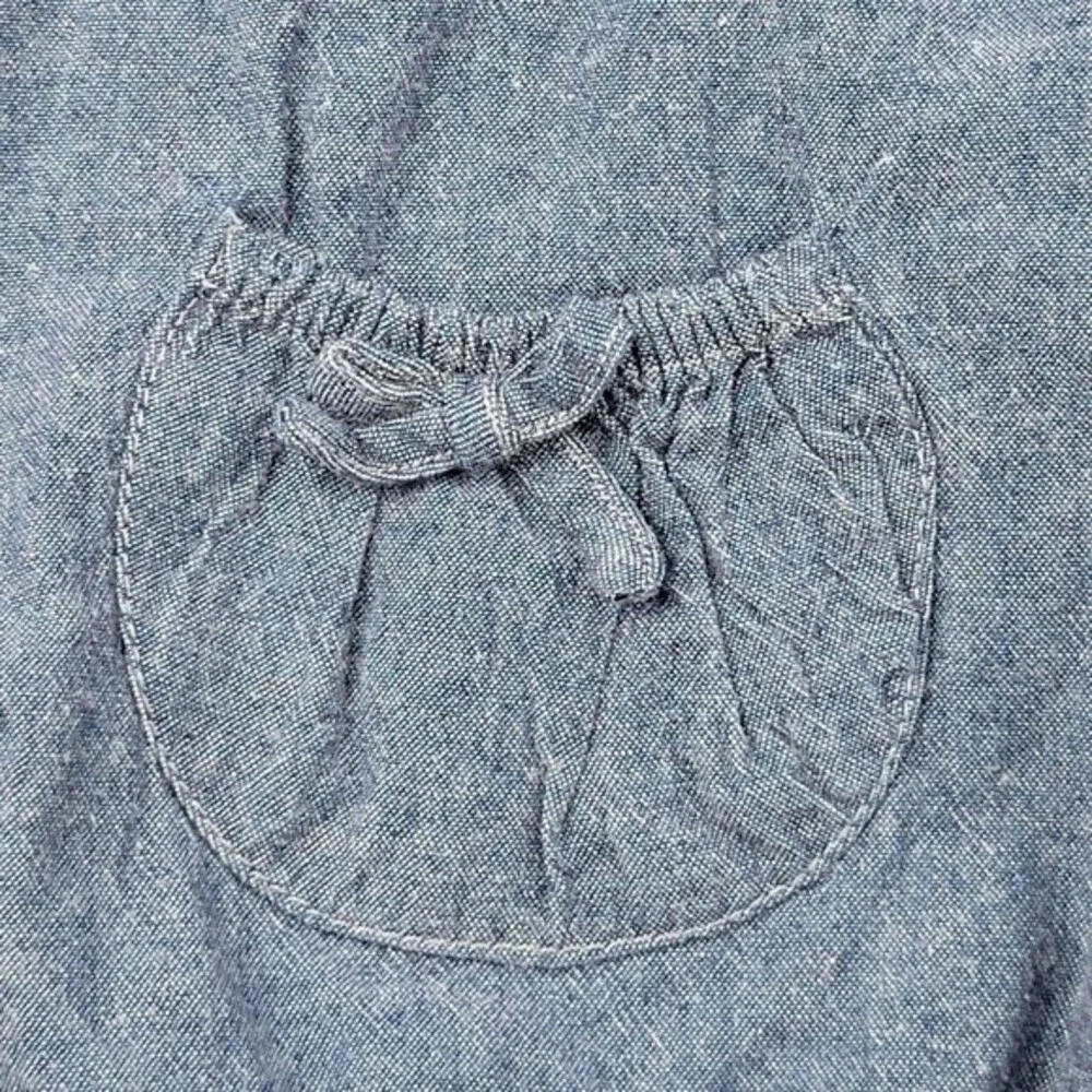 Olive Juice Blue Chambray Girls Top, Size 5 Years, Good Used Condition GUC
